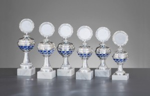 6er-Serie Pokale "ECONOMY" silber-blau
